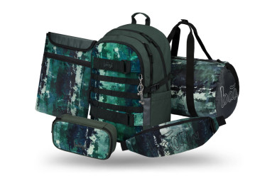 BAAGL SET 5 Skate Forest: batoh, penál, sportovní taška, ledvinka, obal na notebook