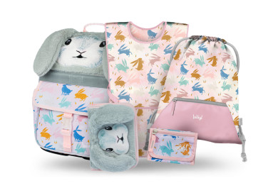 BAAGL SET 5 Zippy Bunny: aktovka, penál, sáček, zástěra, peněženka