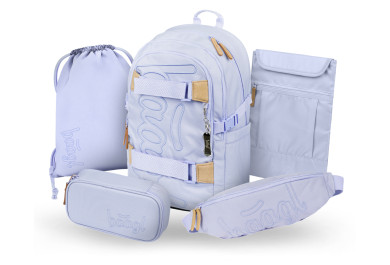 BAAGL SET 5 Skate Lilac: batoh, penál, sáček, ledvinka, obal na notebook