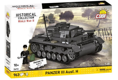 Cobi 2672 II WW Panzer III Ausf. H, 1:28, 963 kostek