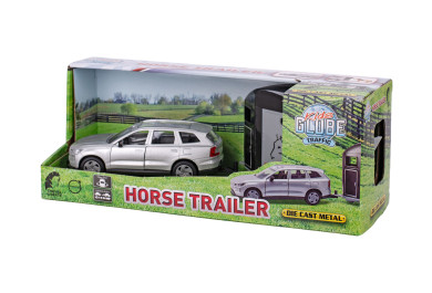 Kids Globe Traffic Volvo EX90 s přívěsem pro koně zpětný chod, 28cm 