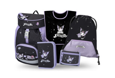 BAAGL SET 5 Airy Kuromi Fortune Dream: batoh, penál, sáček, zástěra, peněženka GRS
