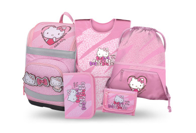 BAAGL SET 5 Zippy Plus Hello Kitty Sweet Leopard: aktovka, penál, sáček, zástěra, peněženka GRS