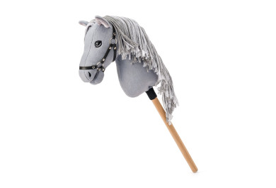Faunica Hobby horse Apollo, šedý kůň na tyči, provázková hříva