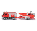 SIKU Blister - požární vozidlo Unimog s člunem