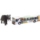 Made Bílý autobus safari se zvířátkem, 24cm