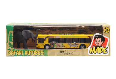 Made Žlutý autobus safari se zvířátkem, 24cm