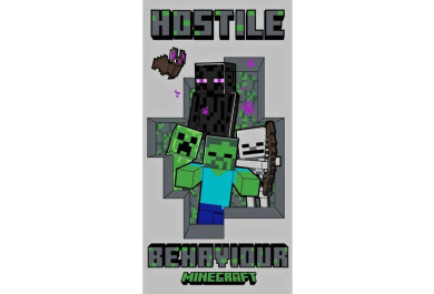 Jerry Fabrics dětská osuška Minecraft Hostile Behaviour, 70x140 cm