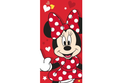 Jerry Fabrics dětská osuška Minnie Red heart, 70x140 cm