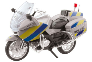 MaDe Policejní Motorka kovová, 18 cm