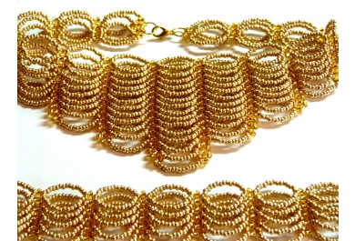 Set 1744 náhrdelník, náramek a náušnice Zlatavý set