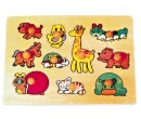 Dětské dřevěné vkládací puzzle Baby zvířátka