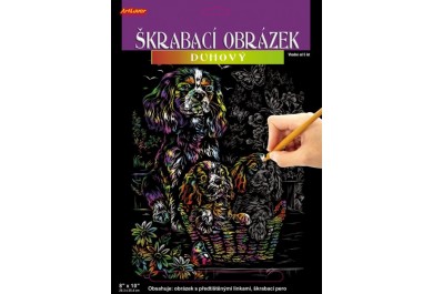 ArtLover škrabací obrázek duhový, Pejsci - 25x20 cn