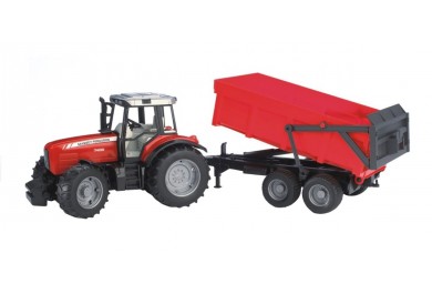 Bruder 2045 Traktor Massey Ferguson 7480 s přívěsem červený