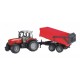 Bruder 2045 Traktor Massey Ferguson 7480 s přívěsem červený