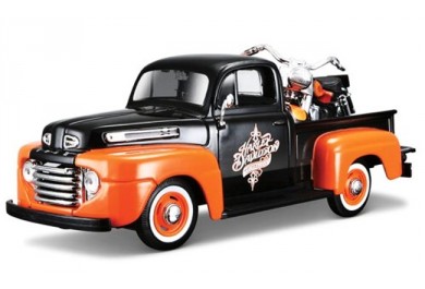 Maisto Harley Davidson Ford F-1 Pickup FLH Duo Glide 1:24