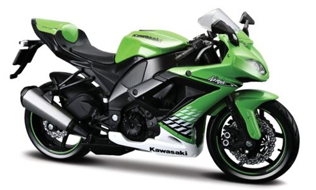 Motorka Kawasaki Ninja ZX-10R (2010) Zelená, Maisto 1:12