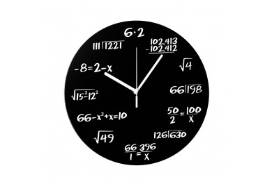 Matematické plastové hodiny, Černé průměr 30cm
