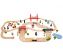 Bigjigs Rail dřevěná vláčkodráha s venkovskou cestou - 80 dílů
