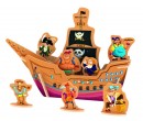 RoboTime dřevěné 3D puzzle - skládačka Pirátská loď