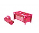 Teddies Skládací postýlka pro panenky, Růžová 43x23x20cm