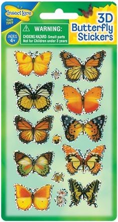 Motýlí 3D samolepky - různé barvy