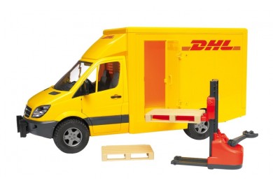 Bruder 2534 Mercedes Benz skříňový DHL, paletový vozík