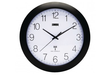 Nástěnné hodiny řízené rádiem, Černé průměr 30 cm