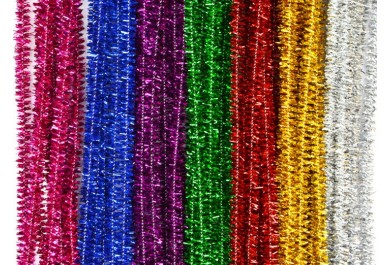 Chlupaté drátky Třpytivé, mix barev 50 ks, 6mm x 30 cm
