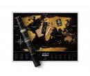 Stírací mapa světa, Travel Map Black World, 80 x 60 cm