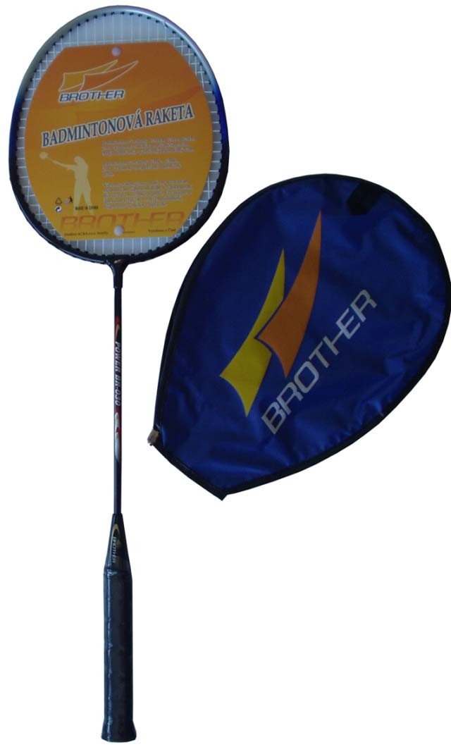 Odlehčená badmintonová ocelová raketa Brother a pouzdro