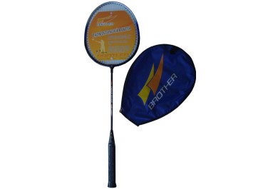 Odlehčená badmintonová ocelová raketa Brother a pouzdro