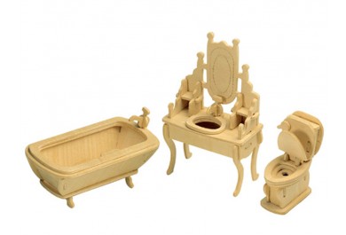 Woodcraft dřevěné 3D puzzle - Nábytek Koupelna