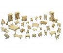 Woodcraft dřevěné 3D puzzle - Set nábytku pro domečku