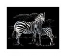 Royal Langnickel Škrabací obrázek stříbrný Zebry, 25x20 cm 