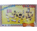 Woodcraft dřevěné 3D puzzle - Barevný nábytek do domečku